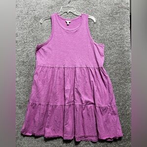 Terra & Sky Dress sleeveless Pockets womens Purple Tiered Dress Size 1X 16w-18w